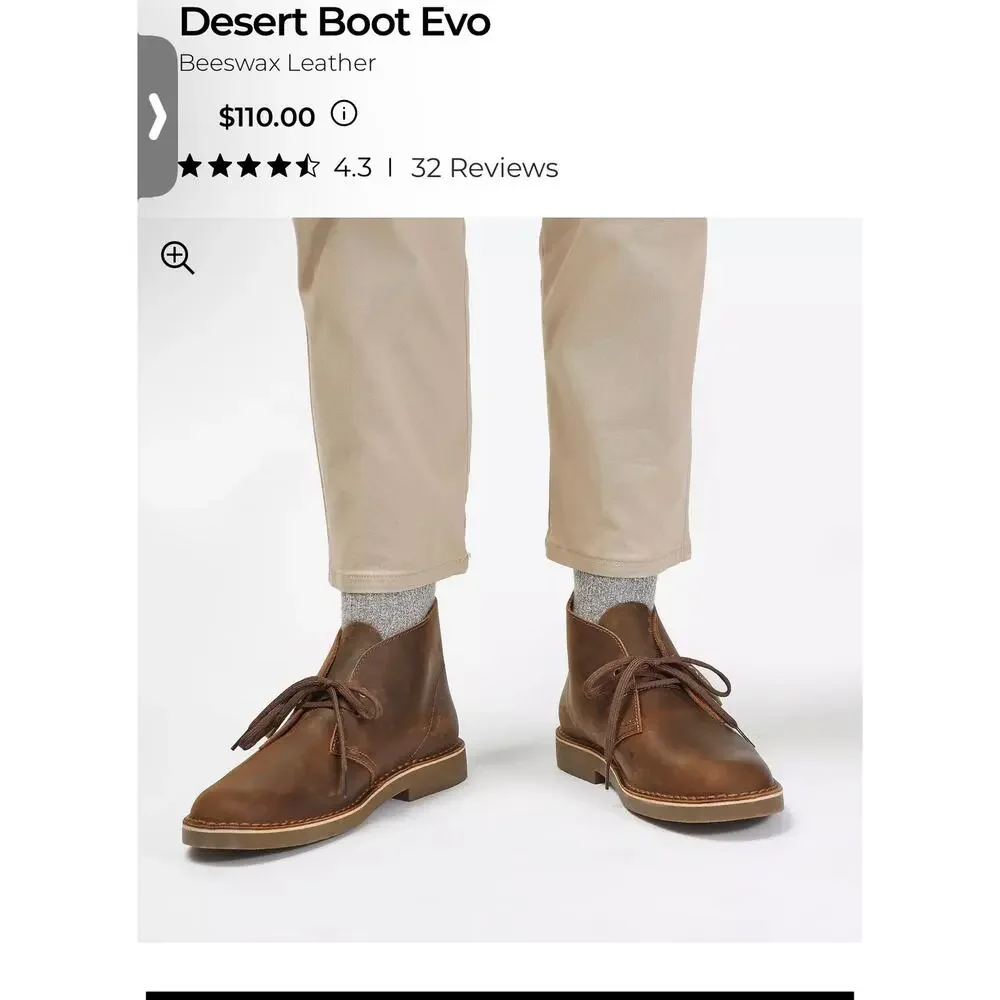 Clarks Men’s Brown Leather Desert Chukka Boots